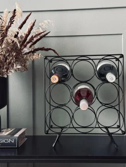 Vinreol i metal - 9 flasker