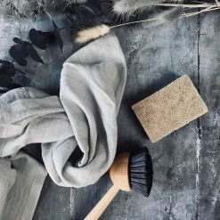Viskestykke i bomuld og hør – Stone