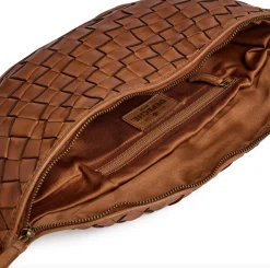 Warsaw bumbag i håndflettet skind - Vintage cognac
