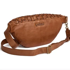 Warsaw bumbag i håndflettet skind - Vintage cognac