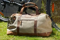 Weekendtaske i skind og kanvas - Canvas HUNTER