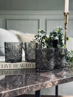 Whisky glas / vandglas Røgfarvet - 4 stk