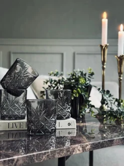 Whisky glas / vandglas Røgfarvet - 4 stk