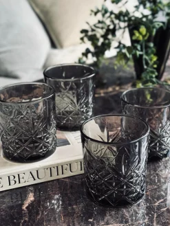 Whisky glas / vandglas Røgfarvet - 4 stk