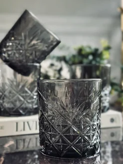 Whisky glas / vandglas Røgfarvet - 4 stk