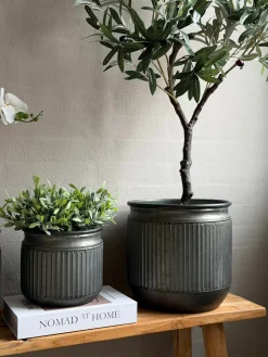 Zink potte med riller – 3 stk.